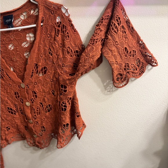Rust Lace Cardigan - Picture 4 of 4